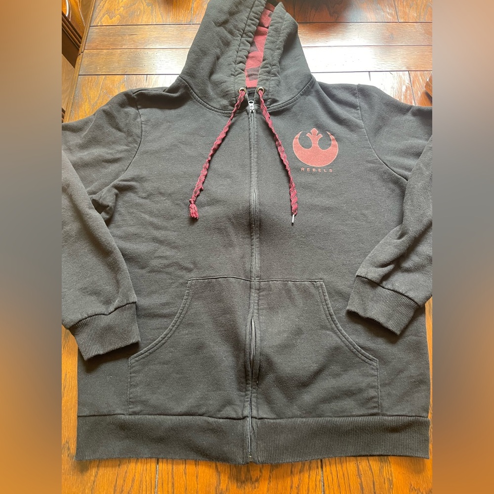 Star Wars Rebel Full Zip Black Hoodie